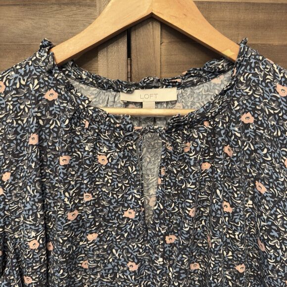 Loft Floral Boho 3/4‎ Sleeve Summer Spring Casual Cottagecore Dress Size XXL - Picture 3 of 13